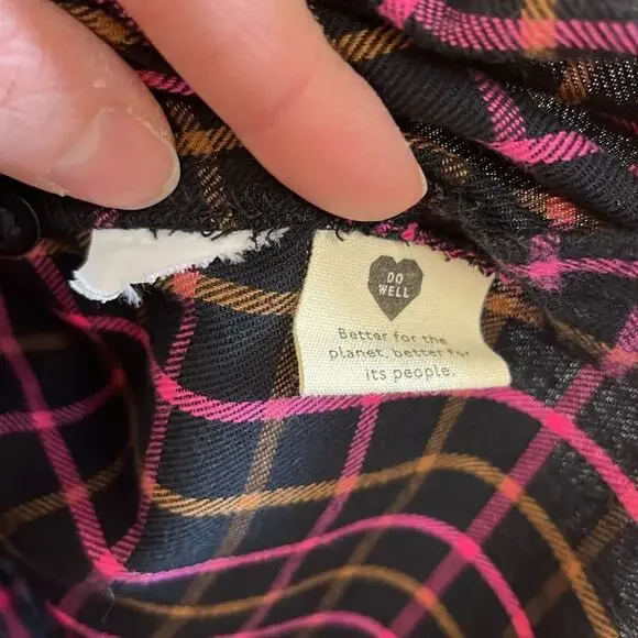 Madewell Flannel Westlake Shirt Size S Stoppard Plaid Pink Black Brown Boxy - Picture 4 of 6